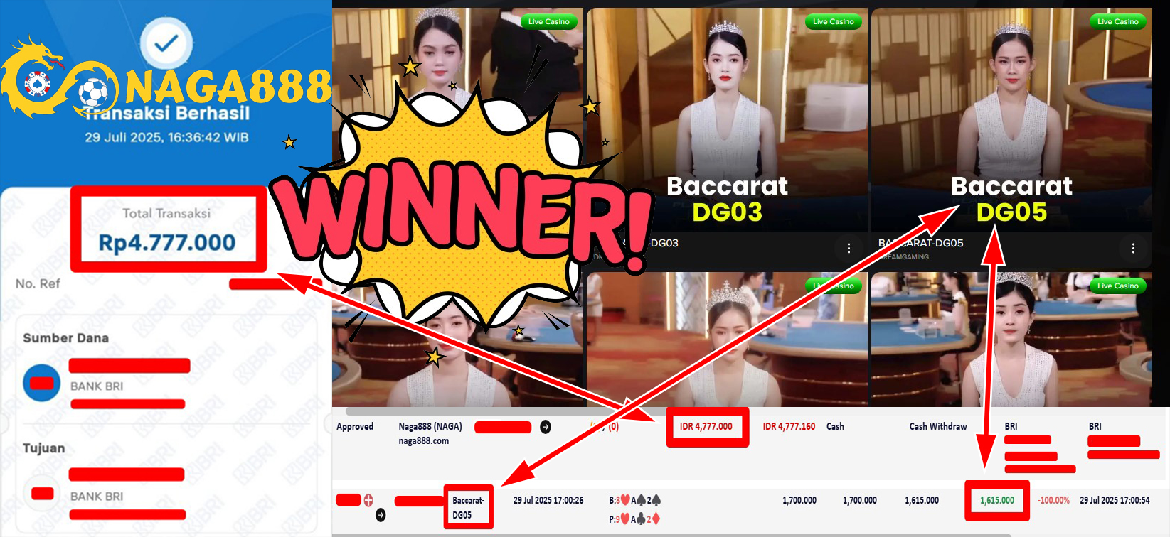 Bukti Kemenangan Withdraw IDR 4.777.000,- | NAGA888