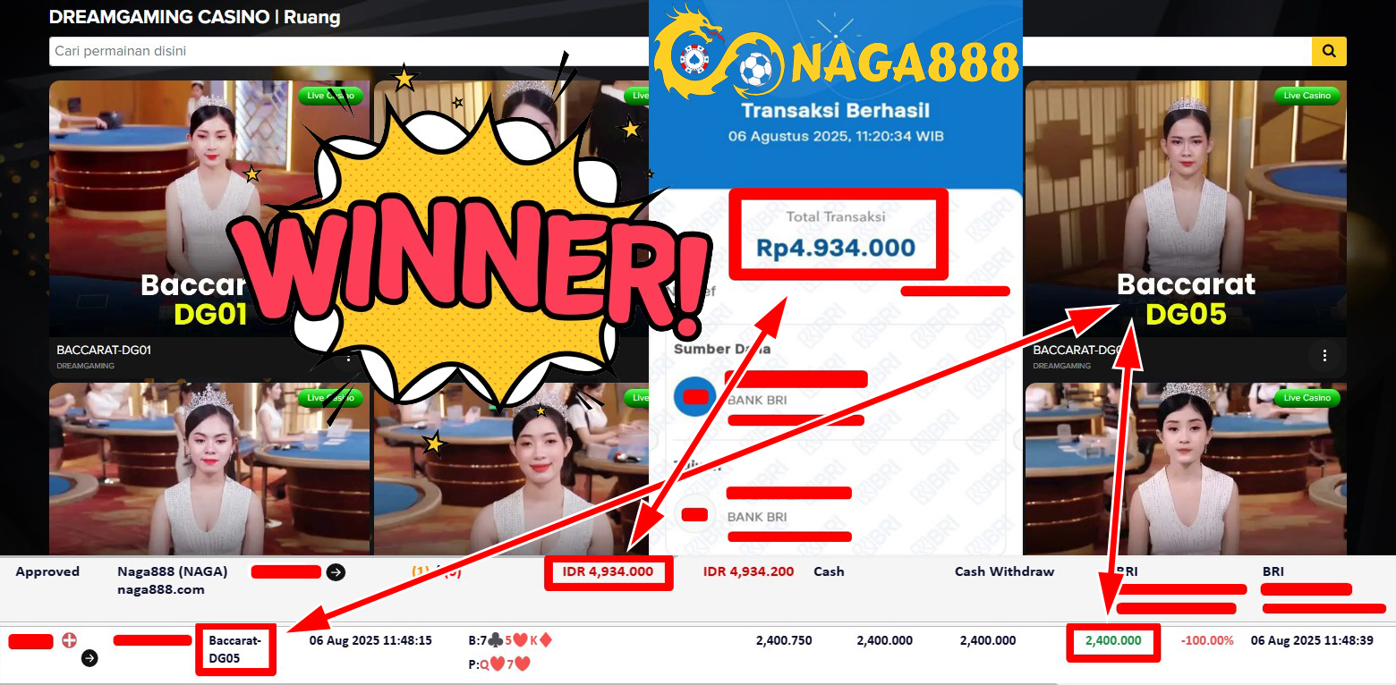 Bukti Kemenangan Withdraw IDR 4.934.000,- | NAGA888