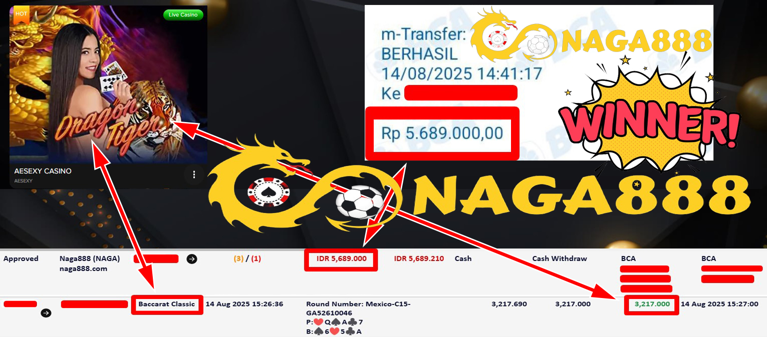 Bukti Kemenangan Withdraw IDR 5.689.000,- | NAGA888
