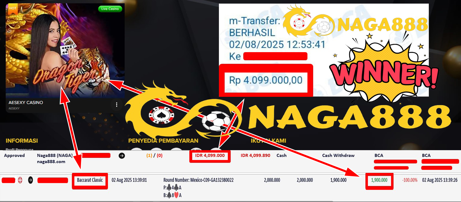 Bukti Kemenangan Withdraw IDR 4.099.000,- | NAGA888