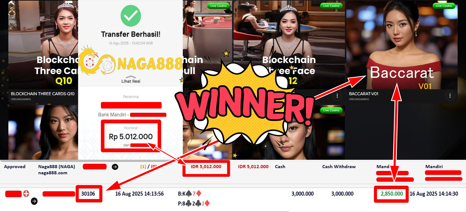 Bukti Kemenangan Withdraw IDR 5.012.000,- | NAGA888