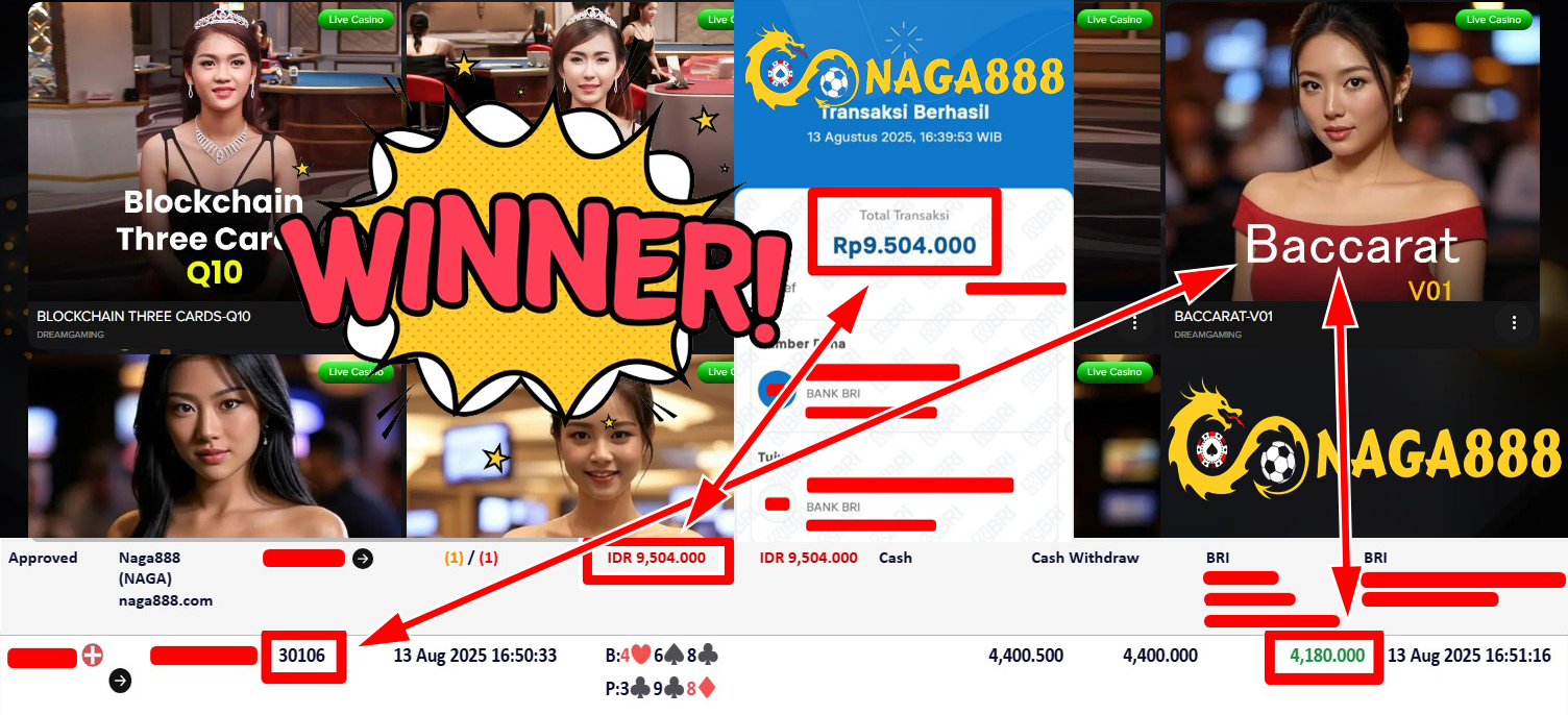 Bukti Kemenangan Withdraw IDR 9.504.000,- | NAGA888