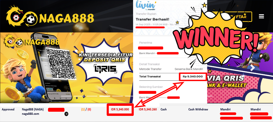 Bukti Kemenangan Withdraw IDR 5.340.000,- | NAGA888