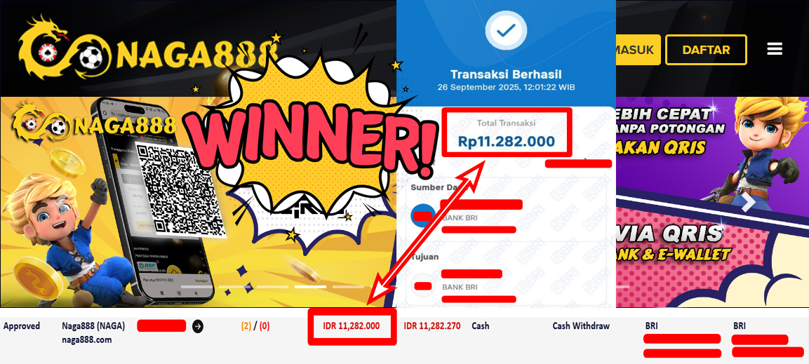 Bukti Kemenangan Withdraw IDR 11.282.000,- | NAGA888