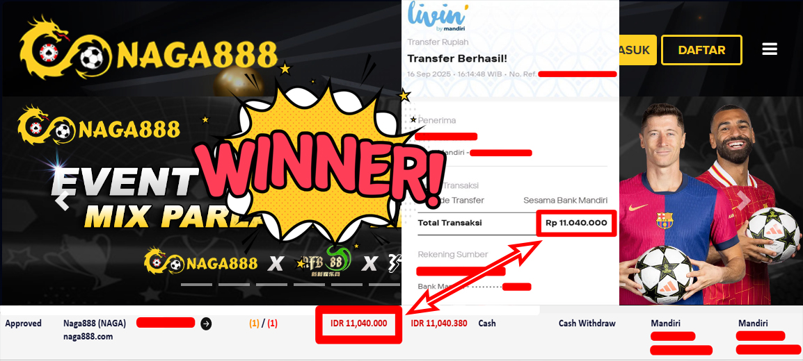 Bukti Kemenangan Withdraw IDR 11.040.000,- | NAGA888