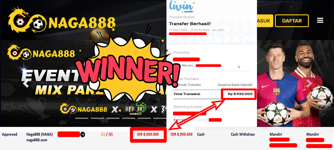 Bukti Kemenangan Withdraw IDR 8.930.000,- | NAGA888
