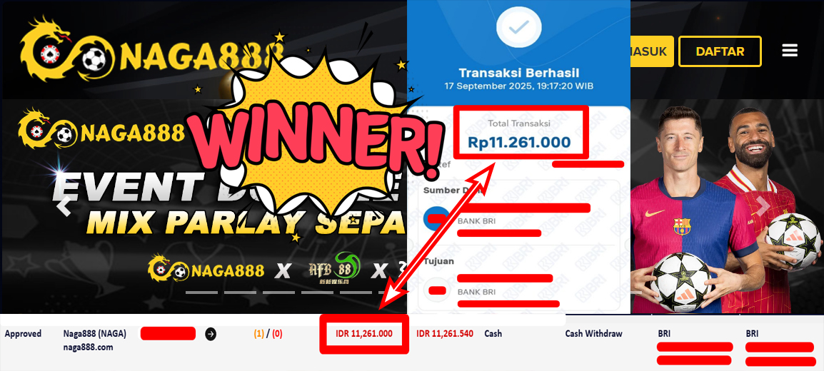 Bukti Kemenangan Withdraw IDR 11.261.000,- | NAGA888