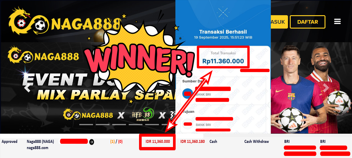 Bukti Kemenangan Withdraw IDR 11.360.000,- | NAGA888
