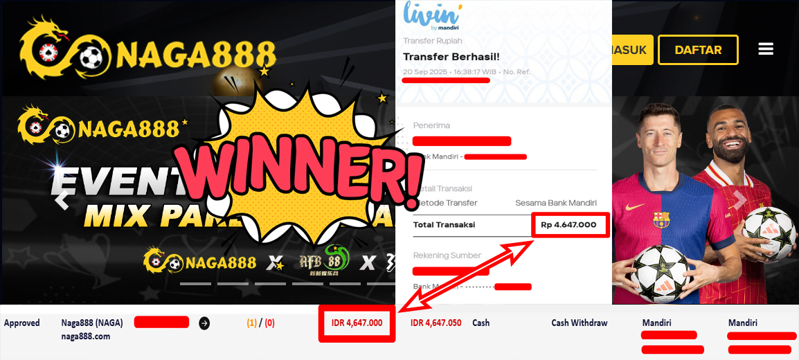 Bukti Kemenangan Withdraw IDR 4.647.000,- | NAGA888