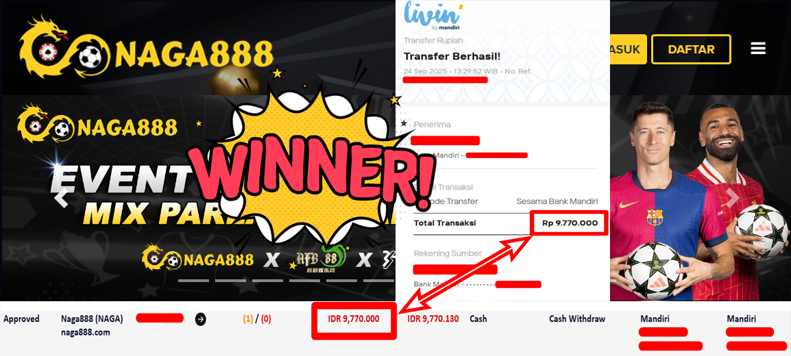 Bukti Kemenangan Withdraw IDR 9.770.000,- | NAGA888