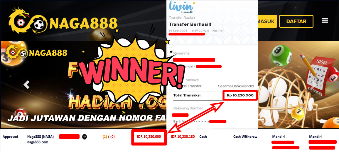 Bukti Kemenangan Withdraw IDR 10.230.000,- | NAGA888