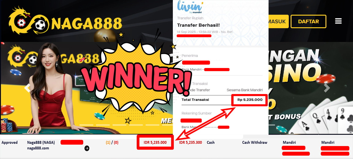 Bukti Kemenangan Withdraw IDR 5.235.000,- | NAGA888